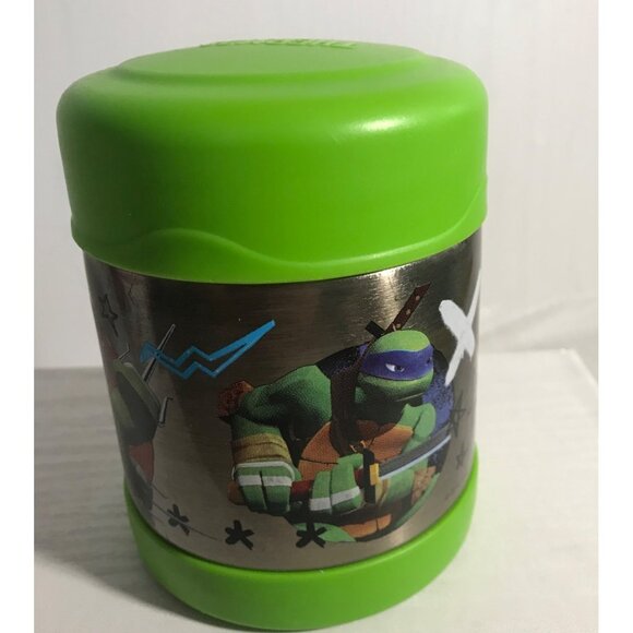 Teenage Mutant Ninja Turtles Thermos Food Jar Green Stainless Steel TMNT Lunch - Picture 2 of 9